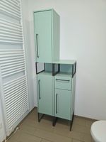 Schmales (3-teiliges) Badzimmermöbel-Set in Mint Farbe