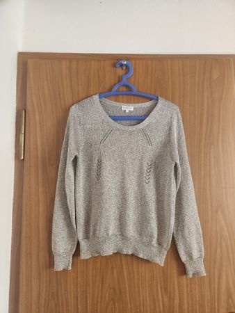 Pull Claudie Pierlot maille argentée comme dorée taille 1