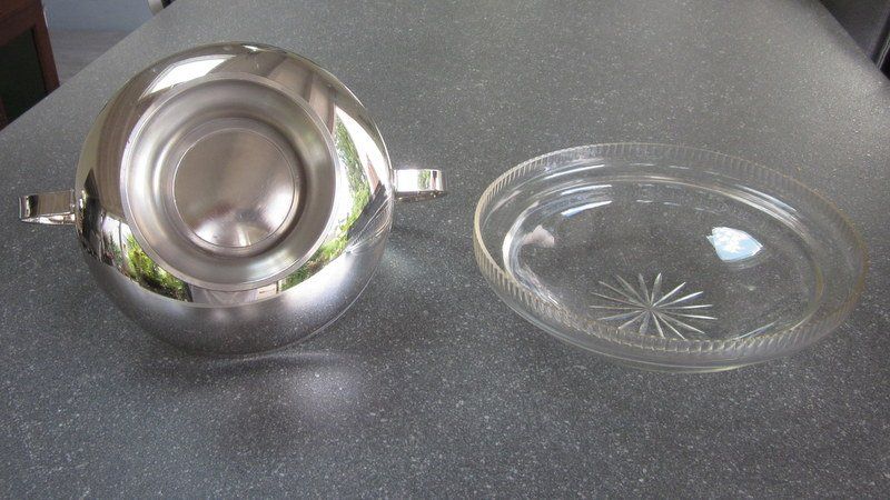 Schalen: Antike Sockelschale, Obstschale mit Glaseinsatz – Gebraucht aus Bischofszell von raika 8