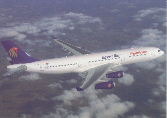 Cartoline postali: Airbus A340, Egyptair – Usato da Zuerich venduto da OceanLinerPostcards