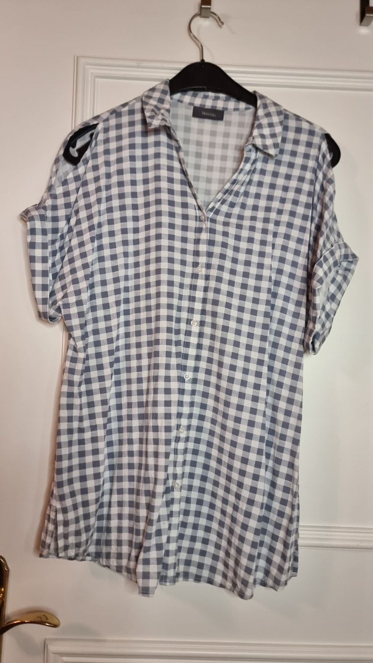 C&A Camicette: C&A Bluse-Hemd mit Karomuster und offenen Schultern – Usato da Wald ZH venduto da CapLux 7