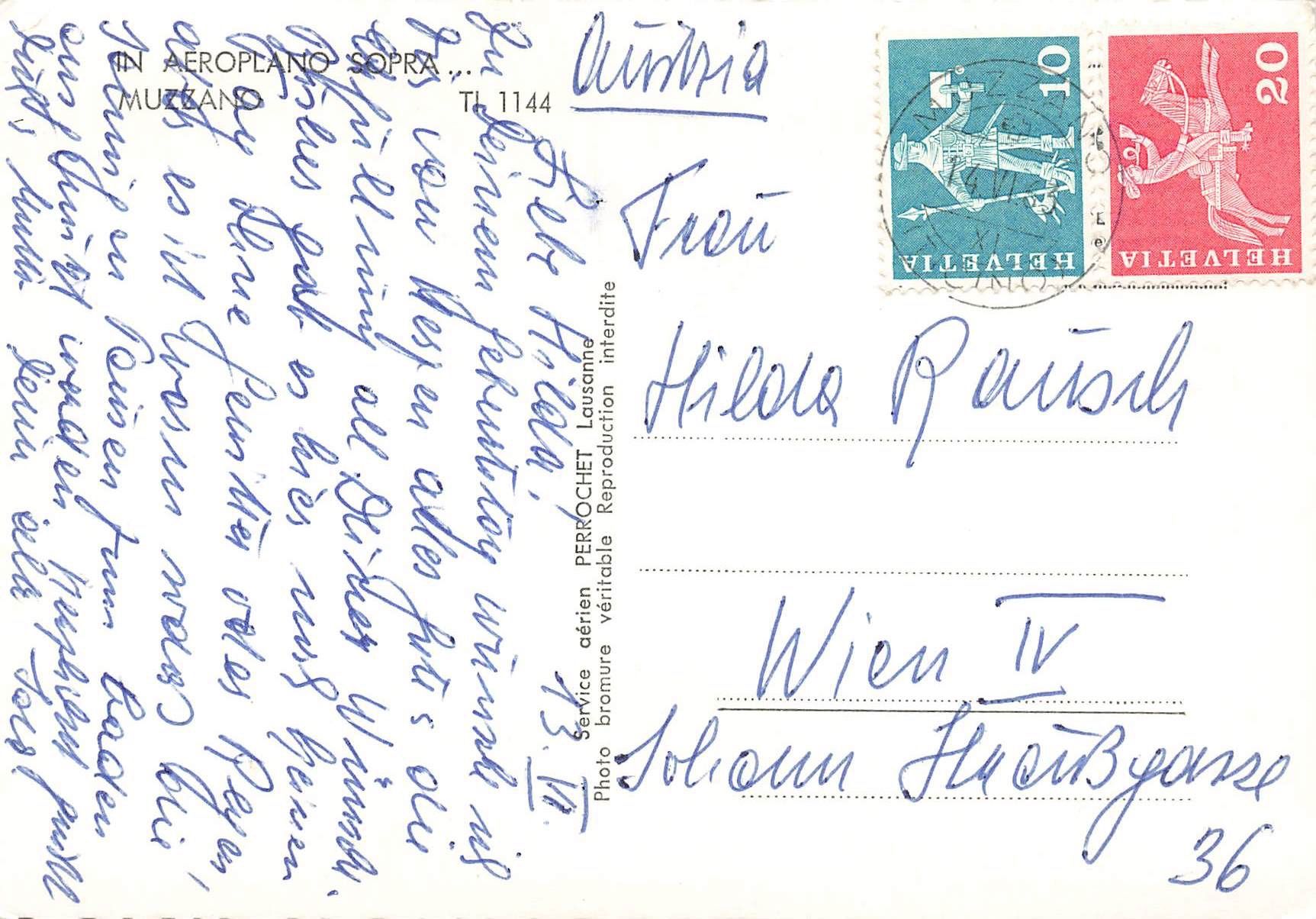 Cartoline postali: Muzzano (TI) veduta aerea G – Usato da Biasca venduto da Blenio71 1