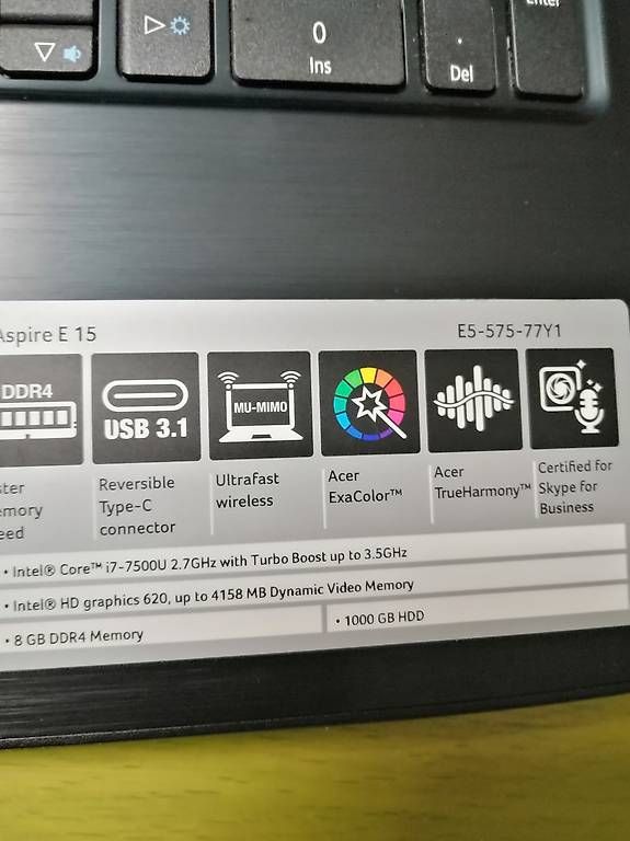Notebook: ACER "Aspire E15 E5-575-77Y1" Laptop mit Intelcore  i7 – Usato da Interlaken venduto da Fontana069 2