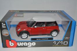 Mini Cooper 2001 , rot , Bburago , 1:18