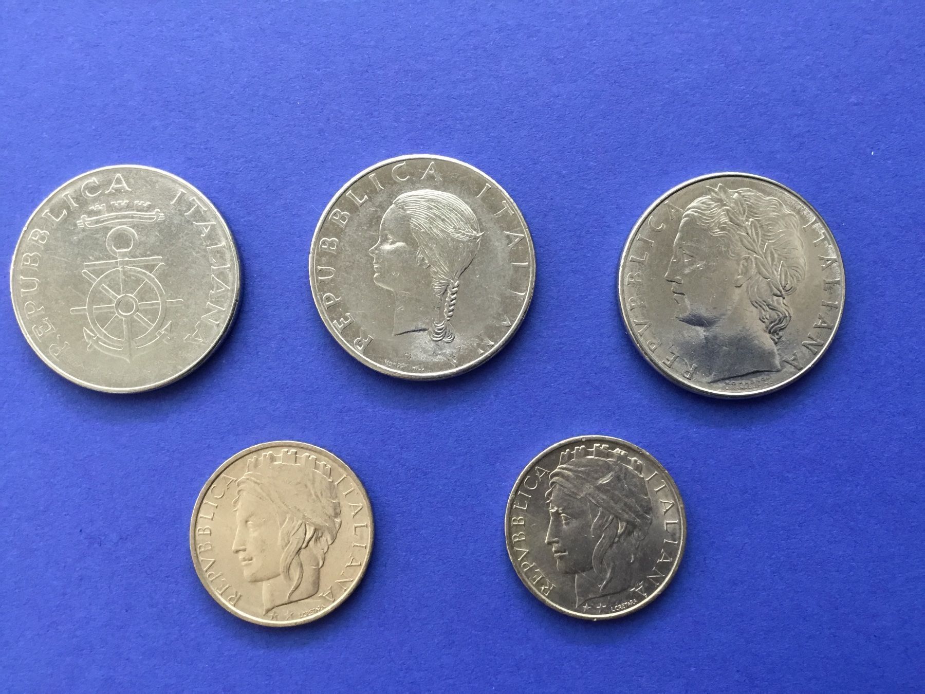 Tutti le monete: 5 verschiedene 100 Lire Italien – Usato da St. Margrethen SG venduto da alfapeugeot10 3