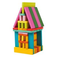 Holzbausteine Konstruktion, Bunt, 75 Stk