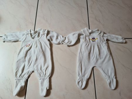 2 Babystrampler Gr 56 in weiss von Bini