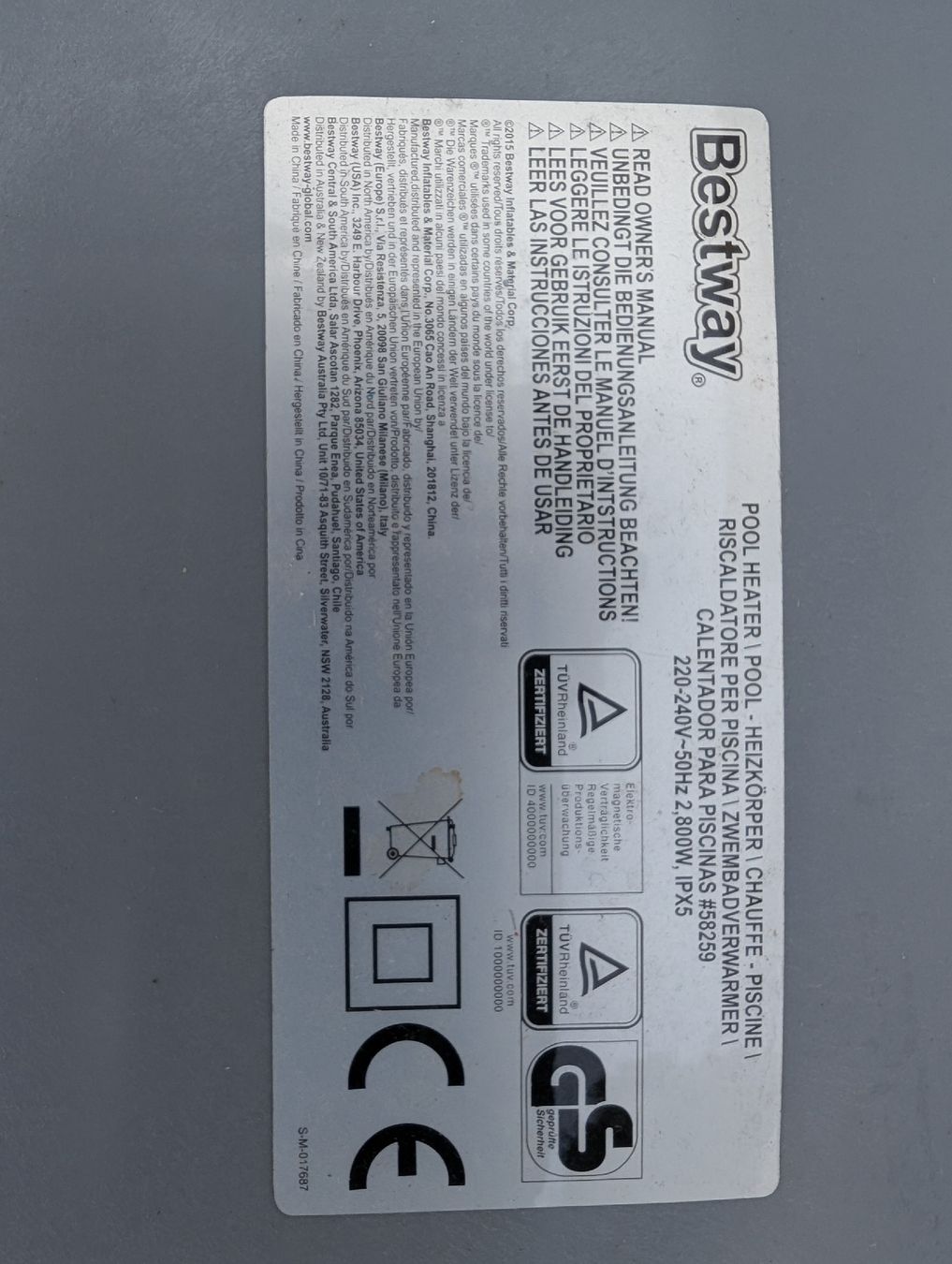 Bestway Piscines: Flowclear Bestway - Pool heater – D'occasion à Niederweningen par Davebond888 2