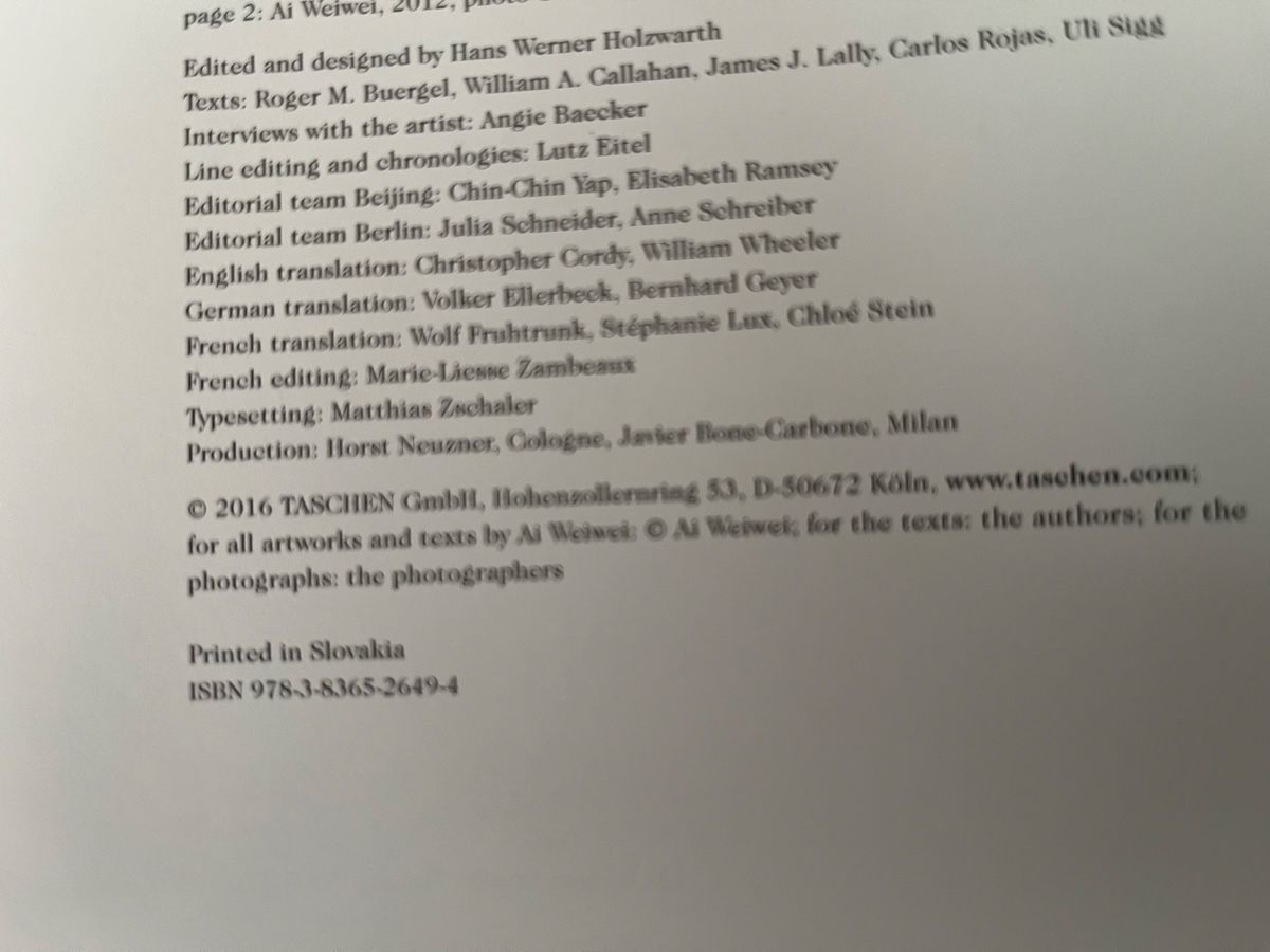 Libri: Livre AI WEIWEI / Taschen – Usato da Lausanne venduto da joltei 4