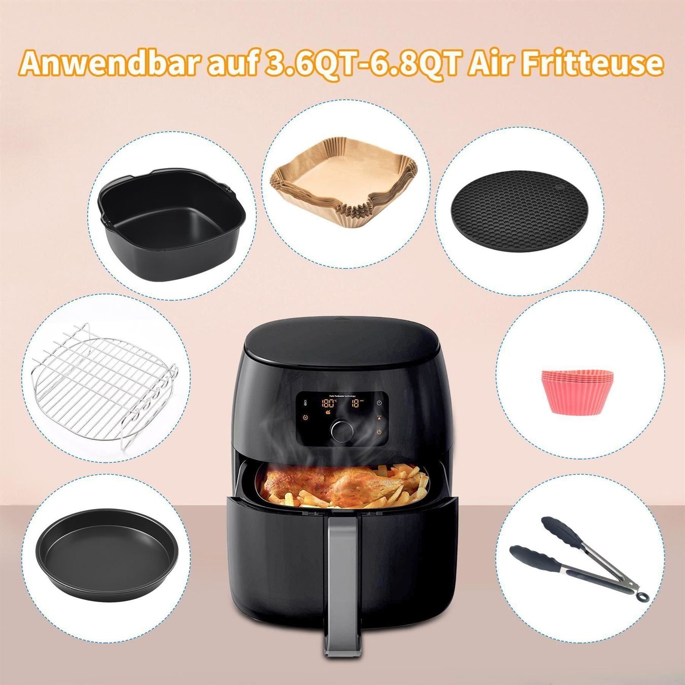 Appareils de cuisine: Heißluftfritteuse Zubehör Set – Neuf (Voir description) à Thun par onlino 1