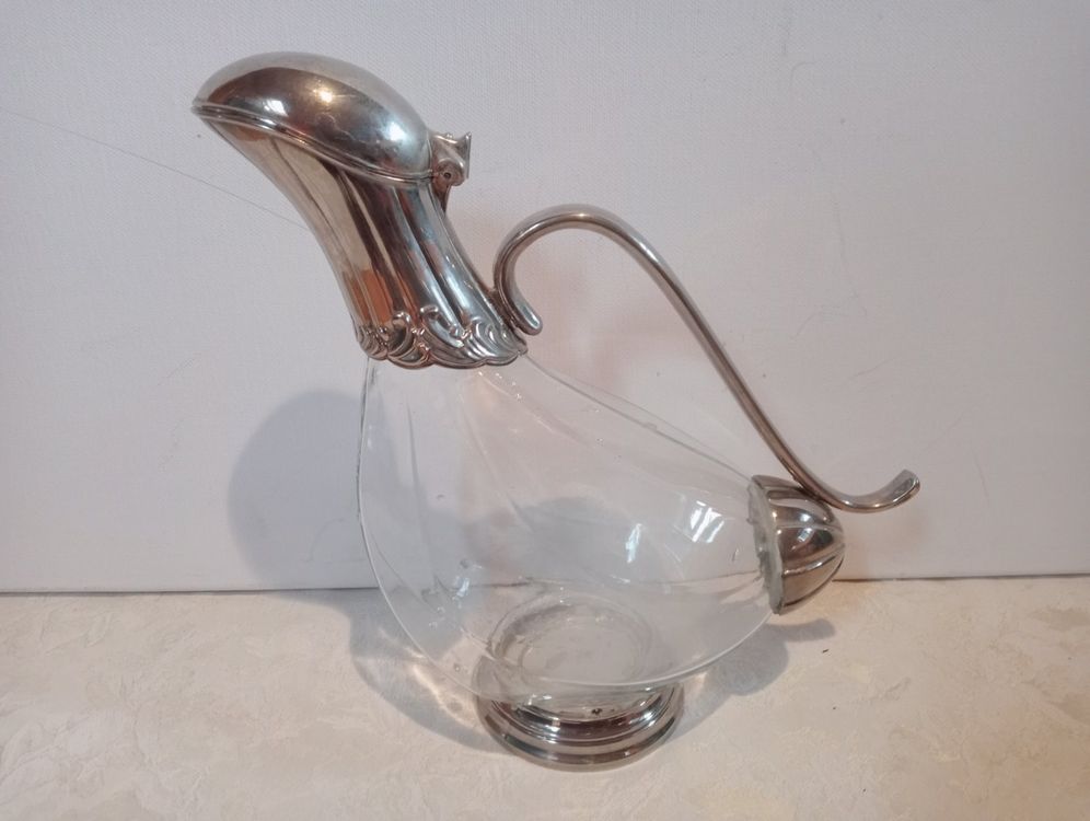 Rar Kalte Ente Glas/Metall Karaffe Kanne Vintage um 1950 | Kaufen auf ...