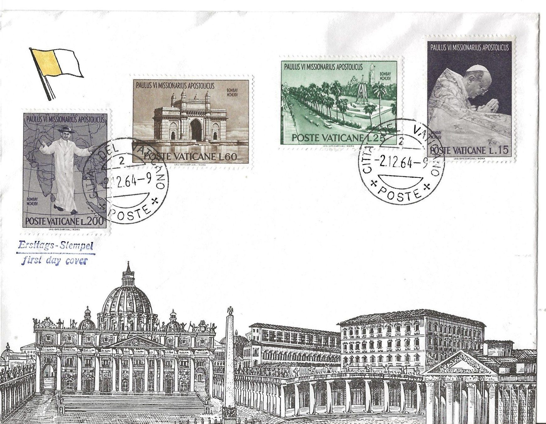 Tous les timbres: Vatikan, FDC 1964, Papst Paul VI – D'occasion à Frauenfeld par Merk52