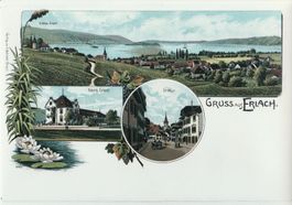 Gruss aus Erlach -Lithoansicht um 1900 im Form. A4, keine AK