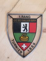 Wappenscheibe 1969 Curling Club St. Gallen St. Galler Bär