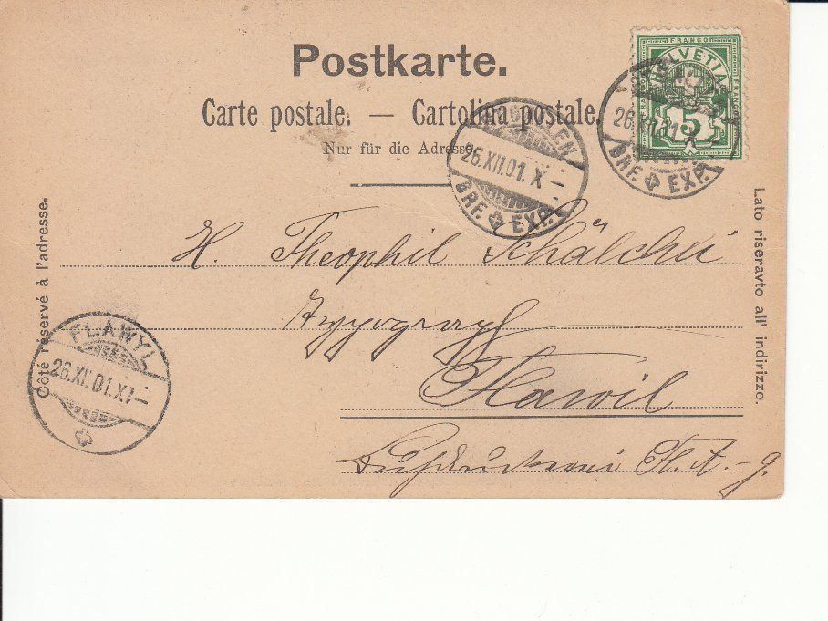 Cartoline postali: St. Gallen 1901 – Usato da Bürglen TG venduto da StampGraf 1