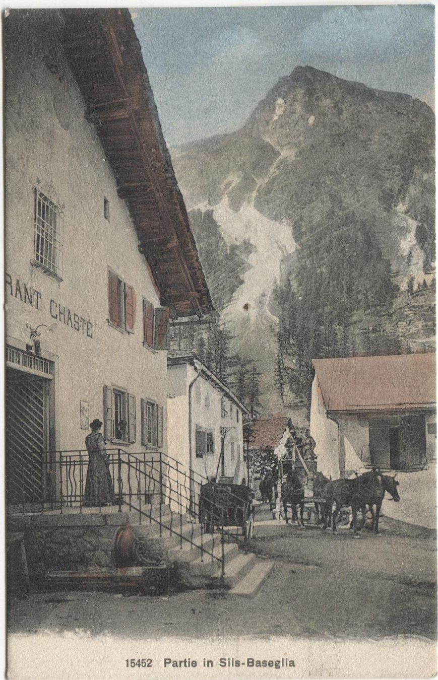 Cartoline postali: SILS-BASELGIA GR 1910 mit Postkutsche – Usato da Rothrist venduto da Clanx