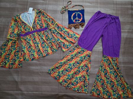 🥳 70´s Hippie-Kostüm - XL - Peace, Love & Schlaghosen ✌️🌸