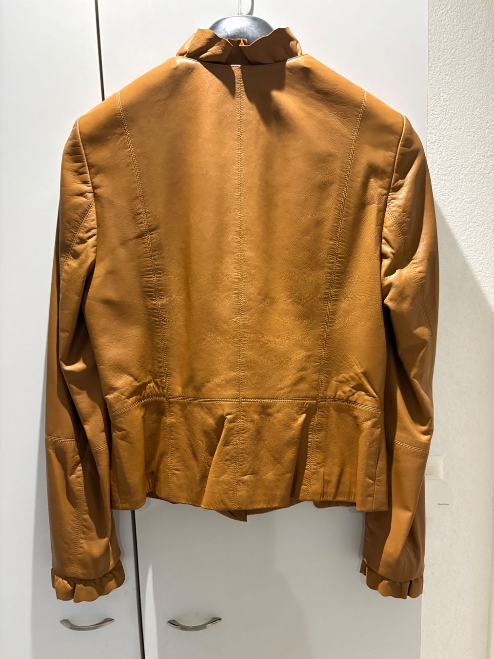 Giacche: Lederjacke Damen AMBIENTE braun Kragenruffel . – Usato da Oberwil-Lieli venduto da linoman 3