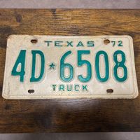 🇺🇸 1972 Vintage Autoschild, Texas 4D 6508