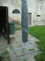 Parasol SquareAlu Carlsberg komplet 2m Ständer/4 Steinplate