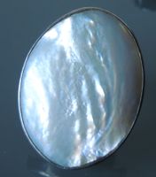 Silber 925 Perlmutt Fingerring 41 x 31 mm