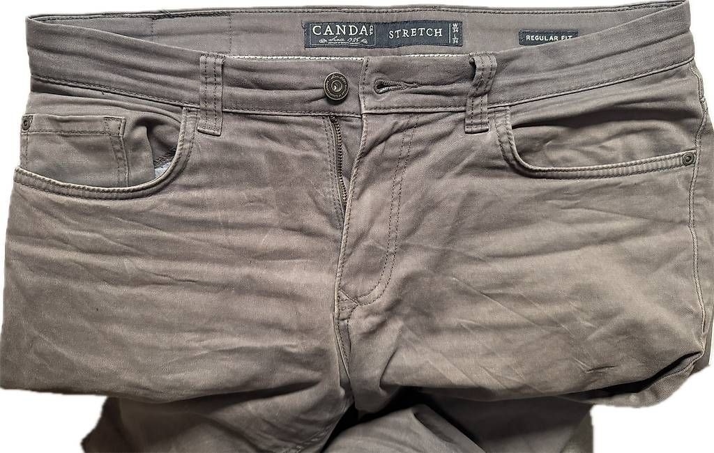 Pantaloni: C&A Hose Herren L34/W34 Stretch grau – Usato da Rodersdorf venduto da aki12 3