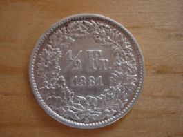 (C1) 1/2 Franken 1881 VZ
