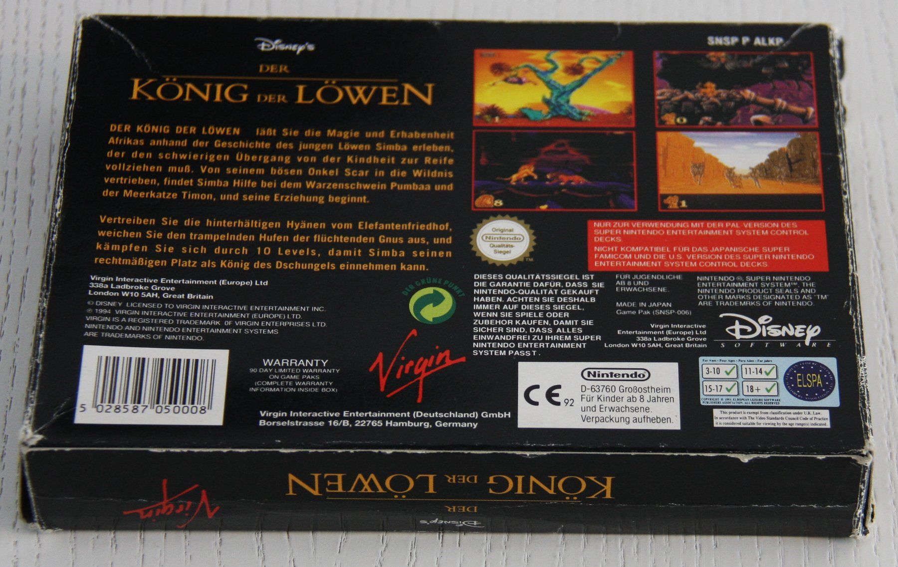 Giochi: SNES Der König der Löwen – Usato da Fisibach venduto da Retrogames24 2