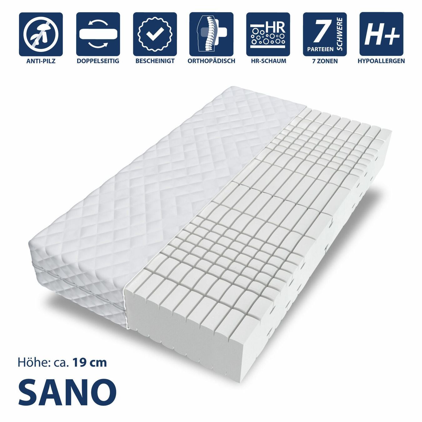 Materassi: Matratze 120x200 SANO - H3 - 19cm – Nuovo e nell'imballaggio originale da Wallenwil venduto da toesstal-vertrieb
