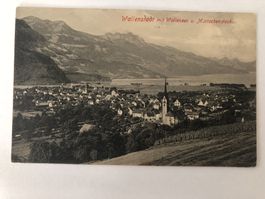 Wallenstadt mit Wallensee u Mürtenstock 1909