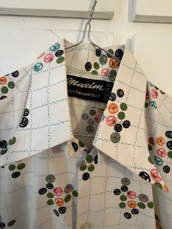 Camicia a maniche lunghe Maxim 100% cotone fantasia anni 70