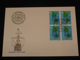 Werbemarken Europa FDC 1992 Nr. 826 4-Block
