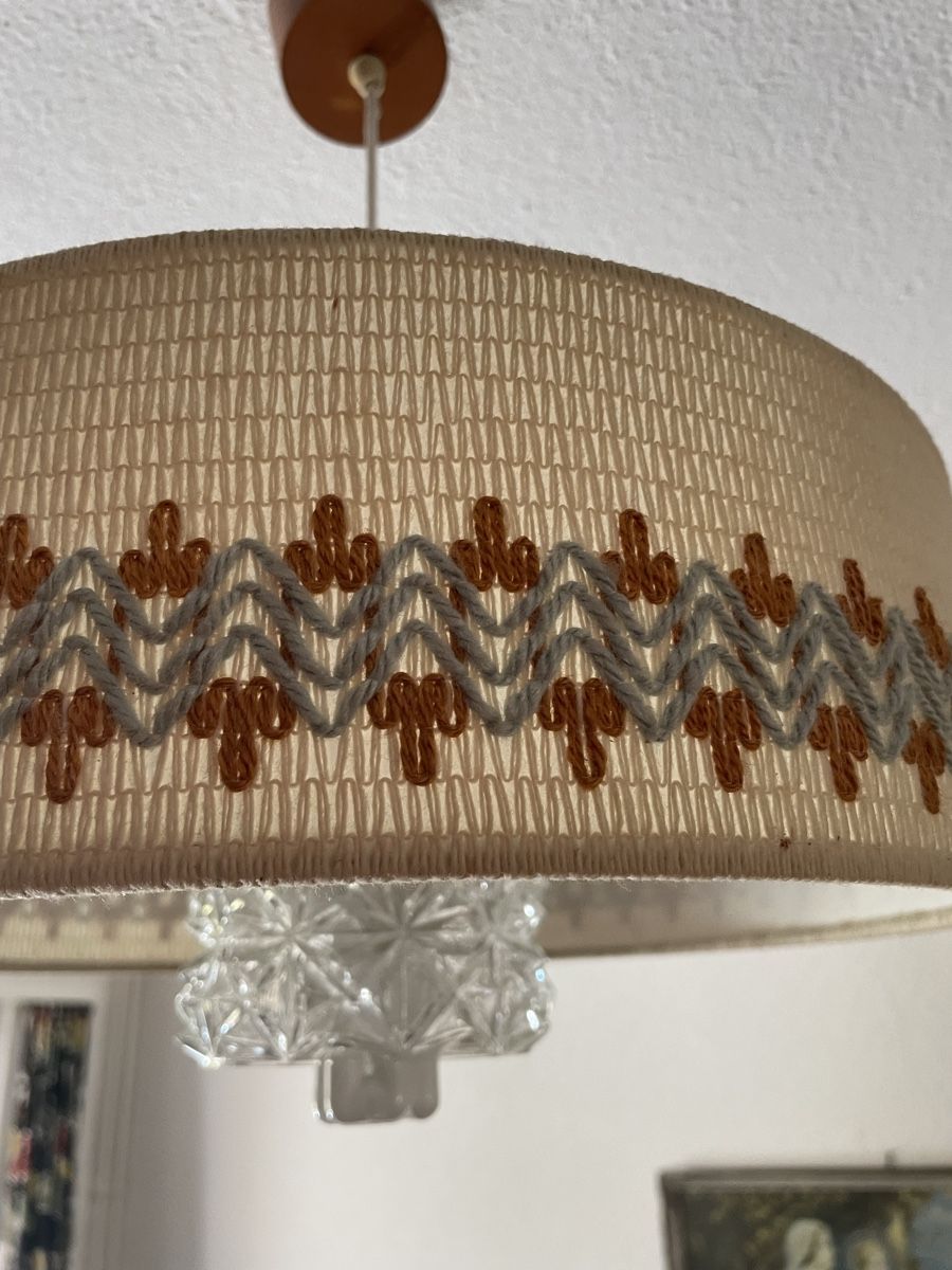 Lampadari & plafoniere: Deckenlampe Vintage Textilschirm mit Glaskörper beige – Usato da Urdorf venduto da Msakul 1