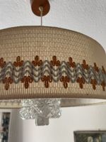 Deckenlampe Vintage Textilschirm mit Glaskörper beige