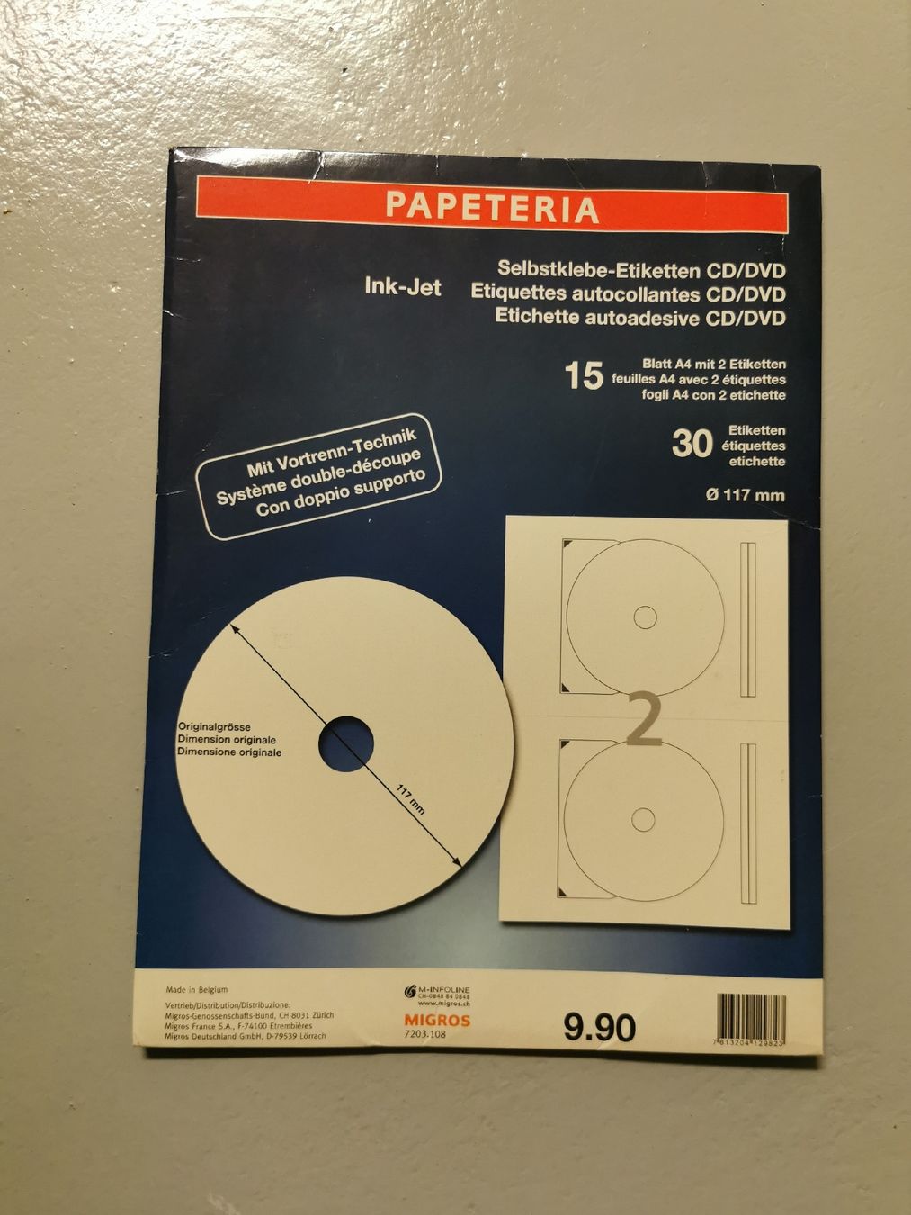 Sticker: Papeteria CD/DVD Etiketten selbstklebend, 19 Stk. – Nuovo (secondo la descrizione) da Mönchaltorf venduto da DiaPG