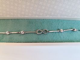 🤩CHAKRA BROSWAY ARMBAND SILBER MIT INFINITY & STRASS NEU