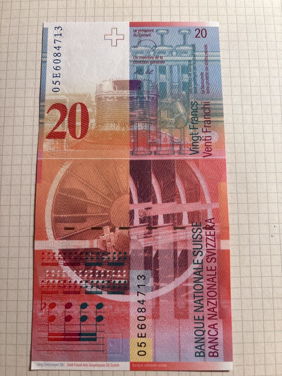 Banknoten: Schweiz 20 Franken Banknote 2005 E in AU – Neu (gemäss Beschreibung) aus Möhlin von Don_Papa 1