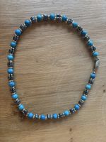 Hematite & Turquoise Beaded Necklace with Clasp