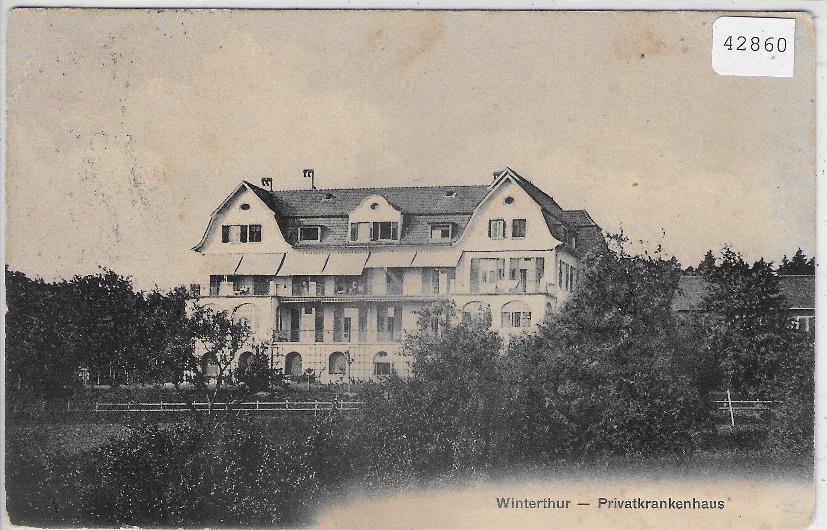 Cartoline postali: Winterthur - Privatkrankenhaus – Difettoso da Ettingen venduto da Kartenplanet