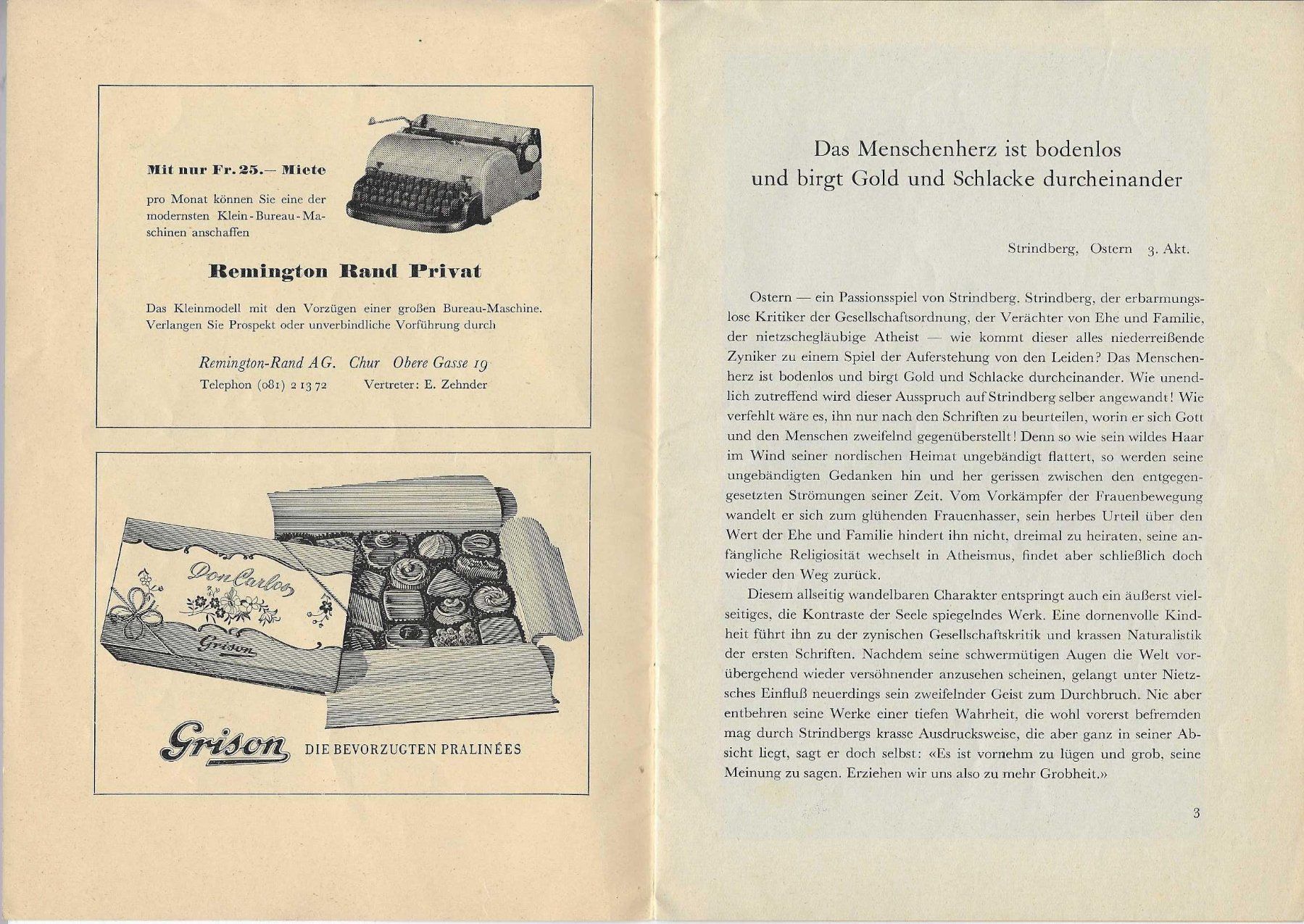 Libri: Stadttheater Chur ca. 1950 – Usato da Flims - Dorf venduto da Stagediver 1