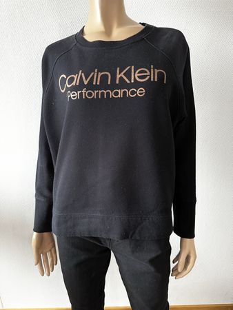 Calvin Klein Sweatshirt Gr. M schwarz Gold Performance Damen