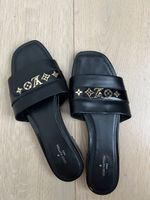 Louis Vuitton Pantoletten, Schwarz, Gr. 37