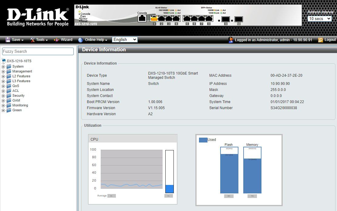 Dlink Hub & Switch: D-Link DXS-1210-10TS 10Gbe Multi-Gig Smart Managed Switch – Usato da Fällanden venduto da DannyZH 1
