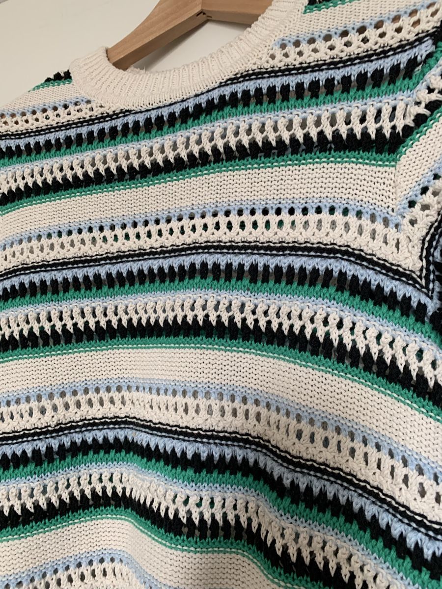 C&A Maglioni & Felpe: C&A Gestreifter Pullover Gr. L weiss grün blau Strickpullove – Nuovo (secondo la descrizione) da Mettmenstetten venduto da _4_YOU_ 1