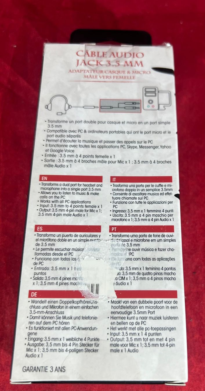 Unità & Adattatore: Under Control Adaptateur Jack 3.5 mm Casque + Micro pour PC – Nuovo e nell'imballaggio originale da Biel/Bienne venduto da new-life 1