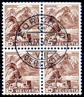4ERBLOCK PILATUS VOLLSTEMPEL ZÜRICH 50 OERLIKON 1950  -48
