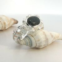 Statement Blumen Ring mit grünem Turmalin – Grösse 58