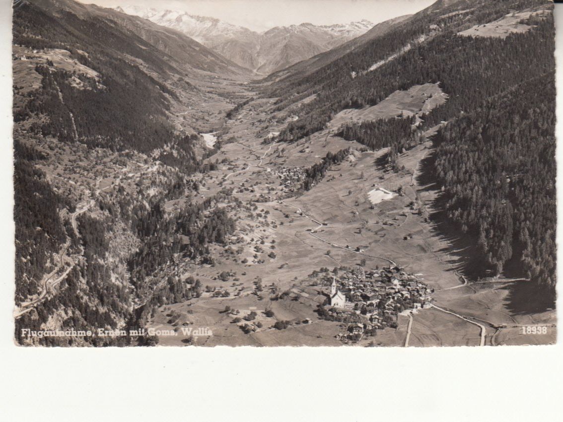 Ansichtskarten: Ernen Flugaufnahme 1957 – Gebraucht aus Bürglen TG von StampGraf