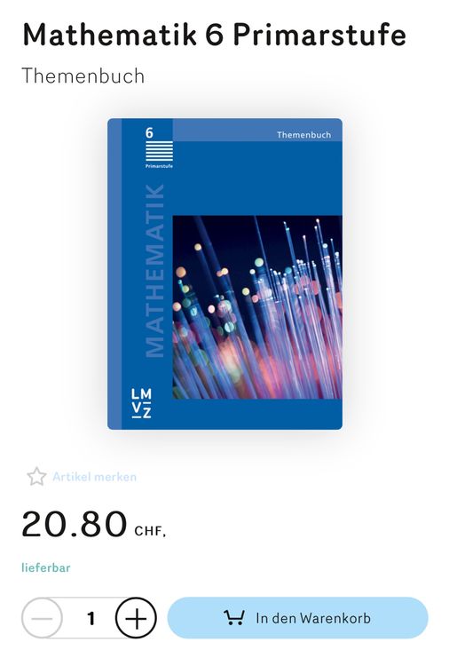 Mathe Buch 6. Primarklasse, Lehrmittelverlag Zürich | Kaufen auf Ricardo