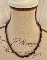 Joli collier tour de cou pierre GRENAT pierre polie baroque